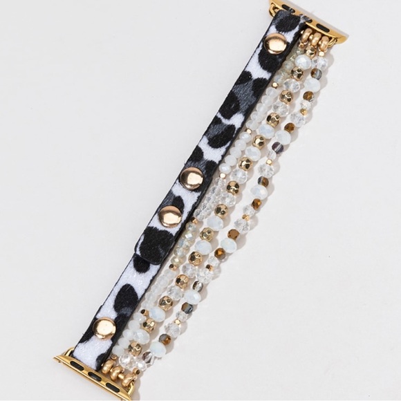 Lisa Animal Print Beaded Smart Watch Band - Picture 3 of 7